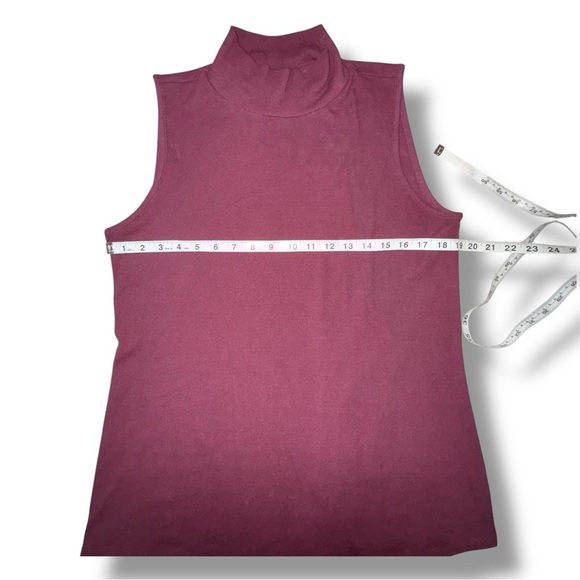 LANE BRYANT Mock Neck Ribbed Tank Classic Sleeveless - 18/20 Maroon - Picture 8 of 16
